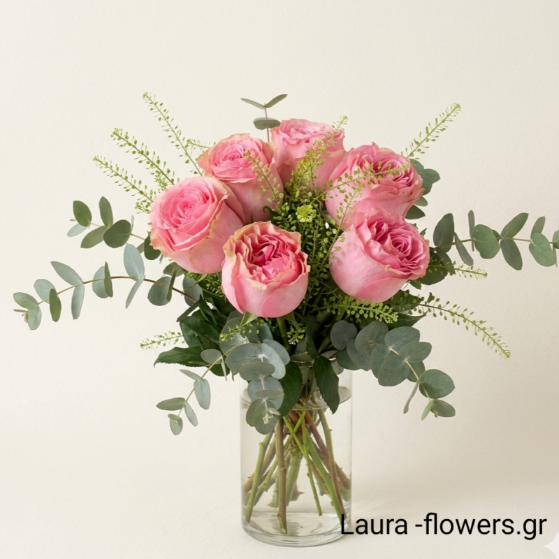 ΜΠΟΥΚΕΤΟ ΜΕ ΡΟΖ GARDEN STYLE (PINK O'HARA ROSES).